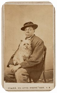 Retrato de um homem e de um cão,c. 1860 (foto) de Charles R. Clark