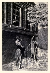 Eles viram, mas para um vislumbre" do "Strange Case of Dr Jekyll and Mr Hyde" de Robert Louis Stevenson (1850-1894) ilustrado por Charles Raymond Macauley (1871-1934)