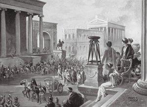 Os líderes aqueus transportados para Roma, 167 a.C. (litografia) de Charles Rebel Stanton