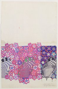 Design de flor de tabaco azul e rosa de Charles Rennie Mackintosh