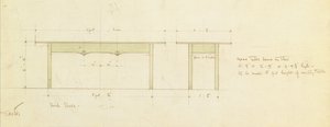 Design para mesa de jantar e mesa pequena (aquarela) de Charles Rennie Mackintosh