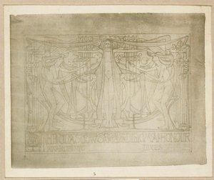 Diploma of Honor ", projetado para o Glasgow School of Art Club, 1894-95 de Charles Rennie Mackintosh