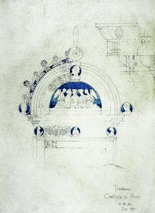 Entrada, Certosa di Pavia, 1891 (lápis e aquarela sobre papel) de Charles Rennie Mackintosh