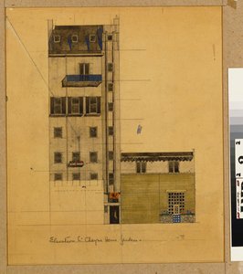 Londres, Elevação do Estúdio Proposto em Glebe Place e Upper Cheyne Walk de Charles Rennie Mackintosh