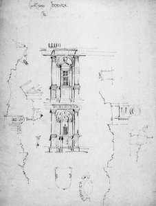 Palácio Courtyard, Ferrara, 1891 de Charles Rennie Mackintosh