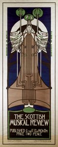 Cartaz publicitário da Scottish Musical Review de Charles Rennie Mackintosh