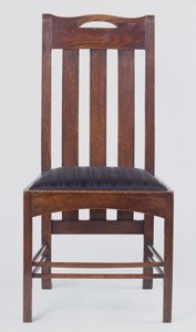 Cadeira lateral, uma de um par, feita para Miss Cranstons Argyle Street Tearooms, Glasgow, 1896 (carvalho) de Charles Rennie Mackintosh