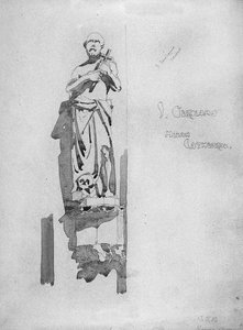 St. Gerome, 1891 (lápis e aquarela sobre papel) de Charles Rennie Mackintosh
