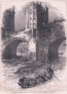 Vôo da Rainha Eleanor: cena na ponte de Londres AD 1263 de Charles Ricketts