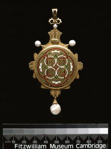 Reverso de pingente (ouro, esmalte, pérola e wc) de Charles Ricketts