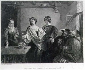 Florizel e Perdita, gravada por Lumb Stocks (1812-92) (gravura)
