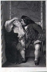 Uncle Toby and the Widow, gravado por Lumb Stocks (1812-92) (gravura)