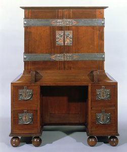 Gabinete - frente fechada, 1898 (mogno e azevinho branco) (ver também 272466, 272468)