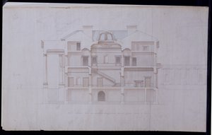 Designs para Lough Crew House, Condado de Meath, Irlanda, c.1825 (caneta e tinta sobre papel)
