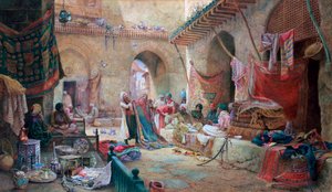 Carpet Bazaar, Cairo, 1887