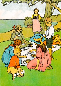 Um jantar de Natal na Nova Zelândia, 1912 de Charles Robinson