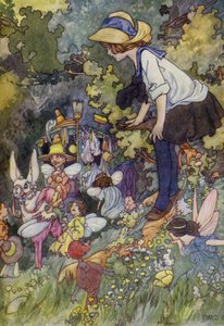 A Peep into the Land of Fairy Tales (cor litho) de Charles Robinson