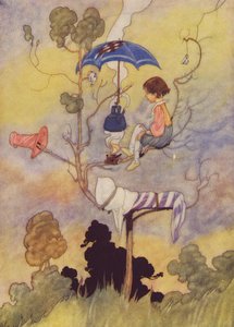 Uma panela vigiada nunca ferve (litografia a cores) de Charles Robinson