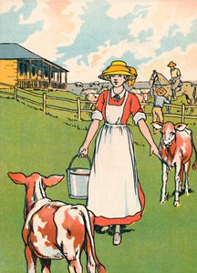 Uma fazenda de gado leiteiro australiana, 1912 de Charles Robinson