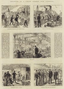 Partida de um navio Cunard Steamer de Liverpool