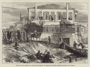 Casa em San Stefano em que o Tratado de Paz foi assinado entre a Turquia e a Rússia de Sir John Charles Robinson