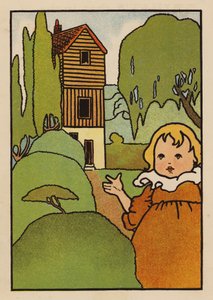 Ilustração para Babes and Birds (litografia a cores) de Charles Robinson