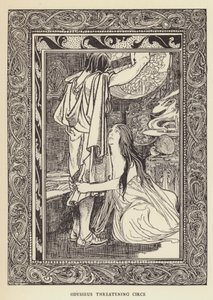 Odisseu ameaçando Circe