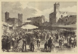 Apresentação de um discurso do Povo do País de Gales ao Príncipe e Princesa de Gales, no Castelo Superior, Castelo de Carnarvon
