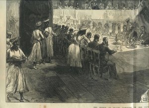 O Príncipe de Gales almoça nas grutas de Elephanta de Charles Robinson