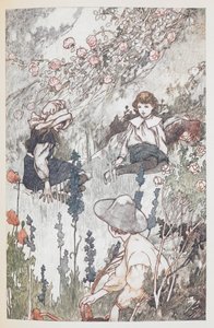 As crianças no jardim secreto: Mary Lennox, Colin Craven e Dickon Sowerby. de Charles Robinson