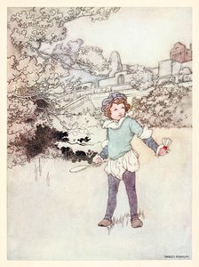 Frontispício "This fair child of mine" de "A Revival - When Forty Winters Shall Besiege Thy Brow" em The Songs and Sonnets of William Shakespeare de Charles Robinson