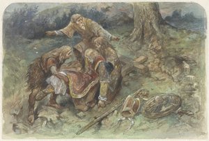 Adalbert ferido é transportado de Charles Rochussen