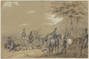 Infantaria em batalha de Charles Rochussen