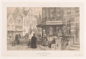 As pessoas na rua
Vista da cidade (século XVII) (título sobre o objecto) de Charles Rochussen