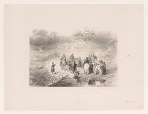 Cavaleiros na paisagem de dunas de Charles Rochussen