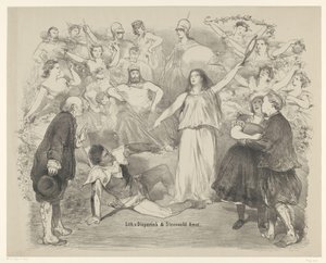 Cena da peça Verdade e Mentira
Anúncios de ballets e peças de teatro no Teatro da Cidade de Amesterdão (título da série) de Charles Rochussen