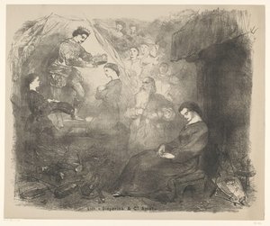 Cena da peça Cinderela
Anúncios de ballets e peças de teatro no Teatro da Cidade de Amesterdão (título da série) de Charles Rochussen