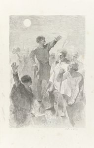 Wilfried rodeado pelos seus guerreiros de Charles Rochussen