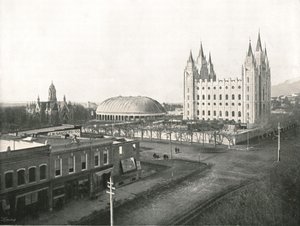 Salão da Assembléia, Tabernáculo e Templo Mórmon, Salt Lake City, EUA, 1895.