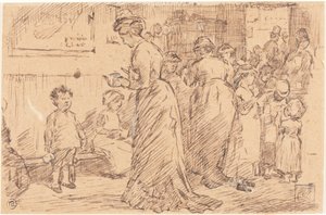 Um bufê de estação de Charles Samuel Keene