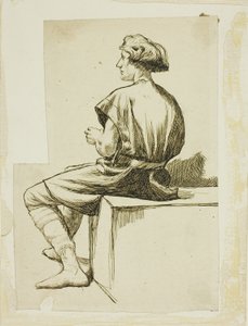 Homem sentado em túnica de Charles Samuel Keene