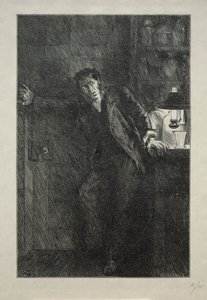 O casaco com forro de pele de Charles Samuel Keene
