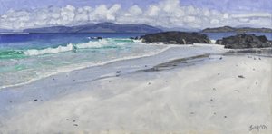 Beach Rocks, Iona, 2016 (óleo sobre tela) de Charles Simpson