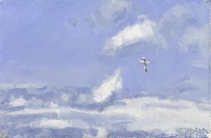 Gannet  Clouds, 2016 (óleo sobre tela) de Charles Simpson