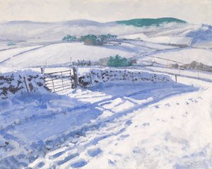 Neve: Nevoeiro nas colinas, 2016 (óleo sobre tela) de Charles Simpson