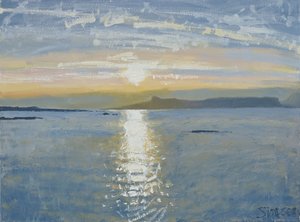Mar ao pôr do sol, 2013 (óleo sobre tela) de Charles Simpson