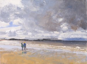 Duas figuras, 2017 (óleo sobre tela) de Charles Simpson
