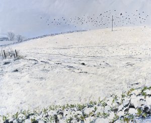 Corvos de inverno, 2012 (óleo sobre tela) de Charles Simpson