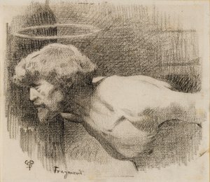 Estudo para a decapitação de São João Batista, c.1881 (carvão sobre papel creme grosso)
