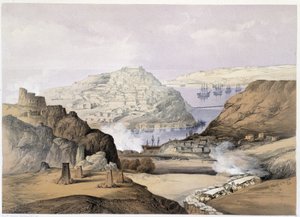Cidade de Sebastopol em "Sevastopol" de Ch. Hardinge. Litho por Vincent Brooks, d. London 1855 Henry Graves.